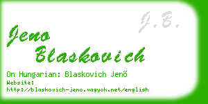 jeno blaskovich business card